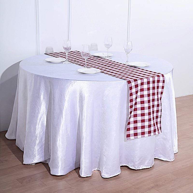 Checkered Gingham Polyester Table Runner