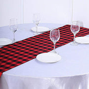Checkered Gingham Polyester Table Runner RUN_CHK_BLKRED