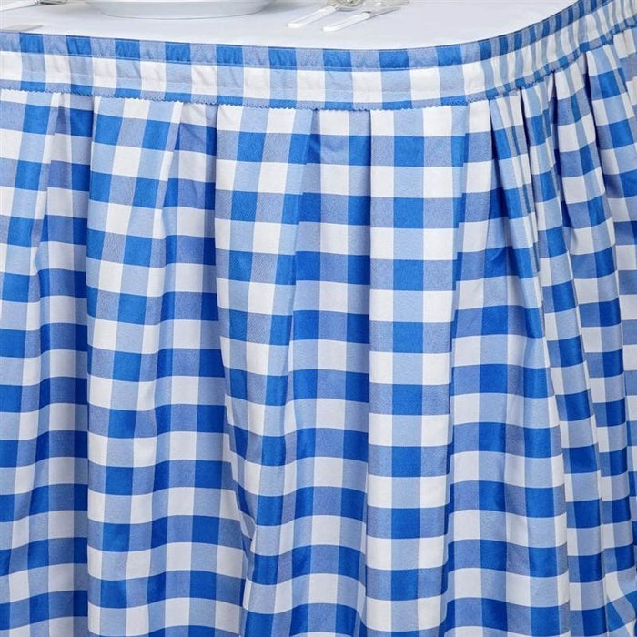 Checkered Gingham Polyester Table Skirt