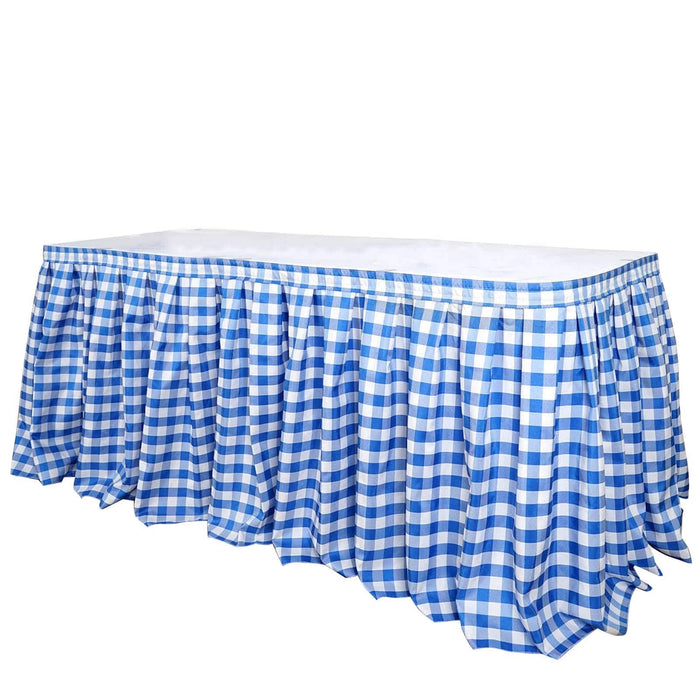 Checkered Gingham Polyester Table Skirt