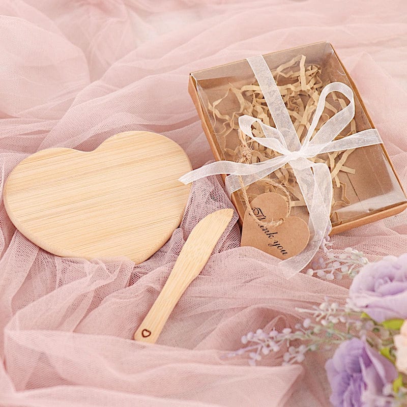 Cheese Board Set with Gift Box Rustic Wedding Party Favors FAV_W01_NAT