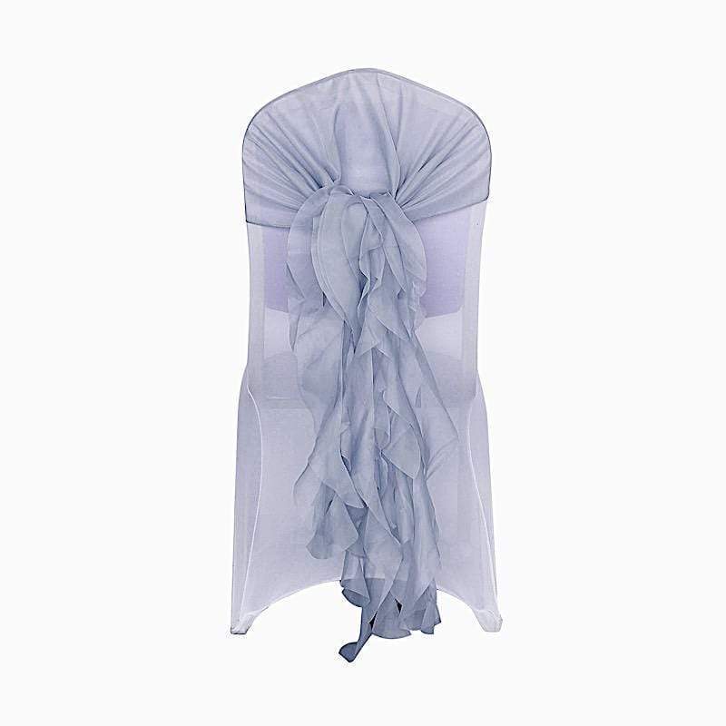Chiffon Curly Chair Sash Bows Ties Wedding Decorations