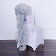Chiffon Curly Chair Sash Bows Ties Wedding Decorations