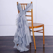 Chiffon Curly Chair Sash Bows Ties Wedding Decorations