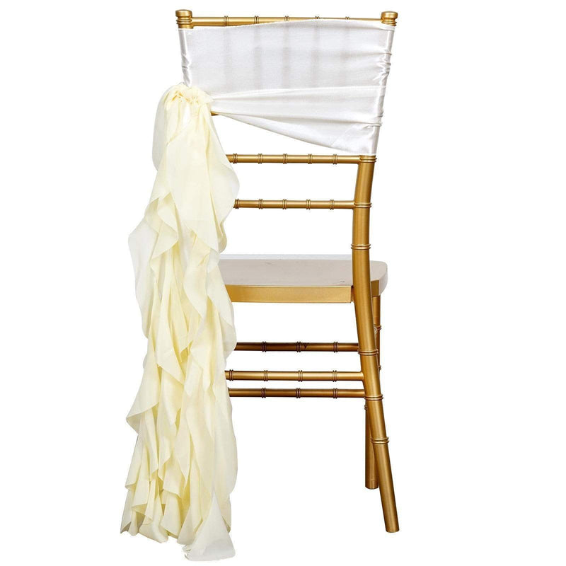 Chiffon Curly Chair Sash Bows Ties Wedding Decorations