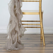 Chiffon Curly Chair Sash Bows Ties Wedding Decorations