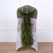 Chiffon Curly Chair Sash Bows Ties Wedding Decorations