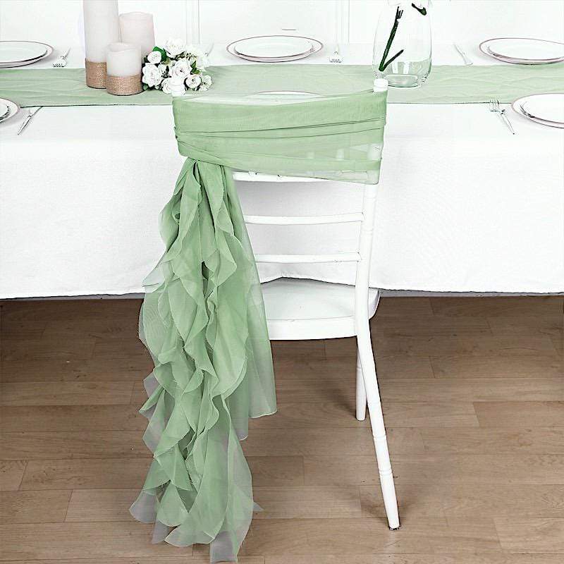 Chiffon Curly Chair Sash Bows Ties Wedding Decorations