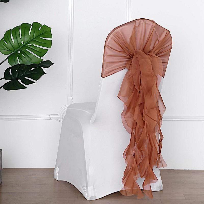 Chiffon Curly Chair Sash Bows Ties Wedding Decorations