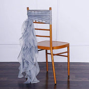 Chiffon Curly Chair Sash Bows Ties Wedding Decorations