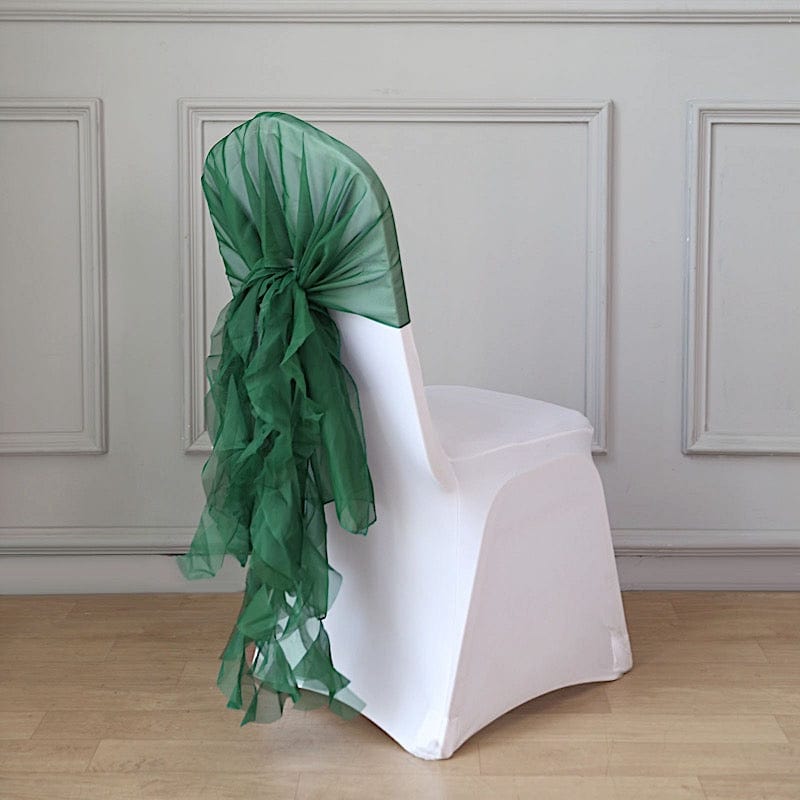 Chiffon Curly Chair Sash Bows Ties Wedding Decorations