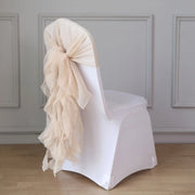 Chiffon Curly Chair Sash Bows Ties Wedding Decorations
