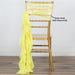 Chiffon Curly Chair Sash Bows Ties Wedding Decorations SASH_03_YEL