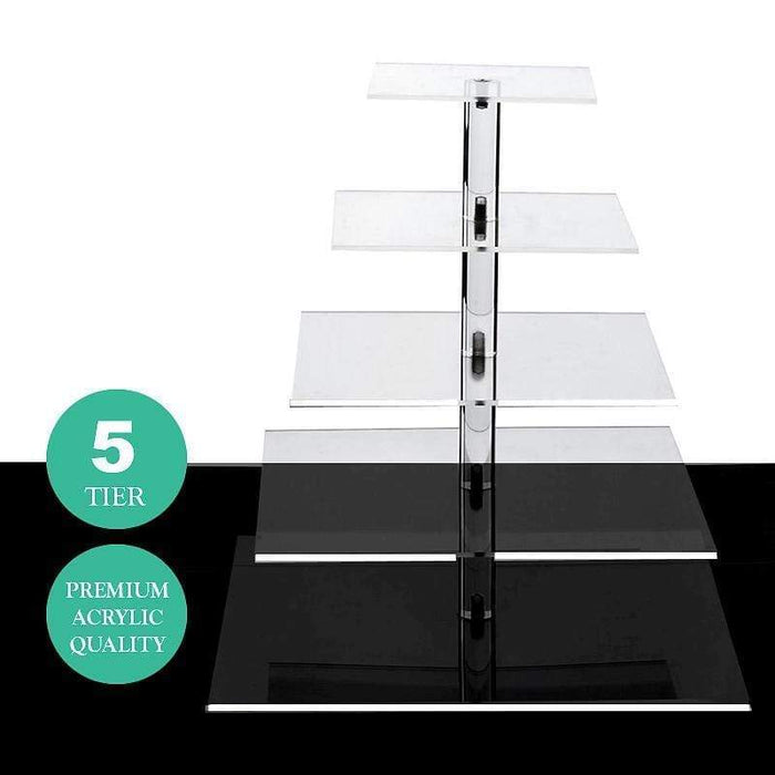Clear Premium Square Acrylic Crystal Cupcake Stand