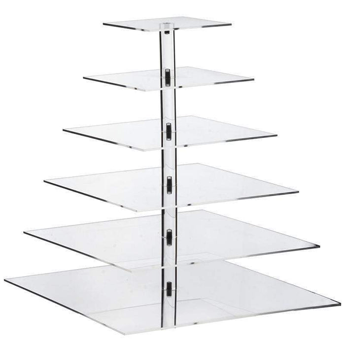 Clear Premium Square Acrylic Crystal Cupcake Stand CAKE_STND_S6
