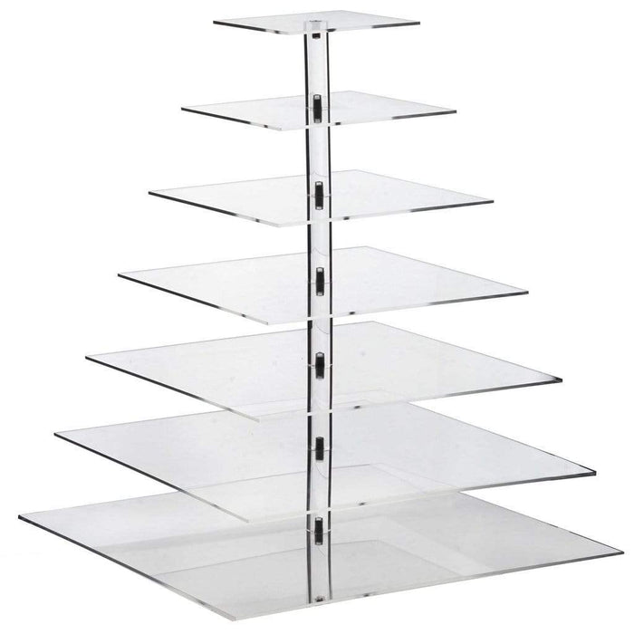 Clear Premium Square Acrylic Crystal Cupcake Stand CAKE_STND_S7