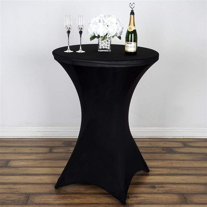 Cocktail Fitted Spandex Table Cover TAB_COCK_BLK