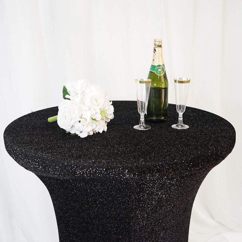 Cocktail Fitted Spandex Table Top Cover Metallic