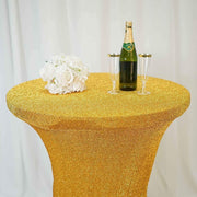 Cocktail Fitted Spandex Table Top Cover Metallic