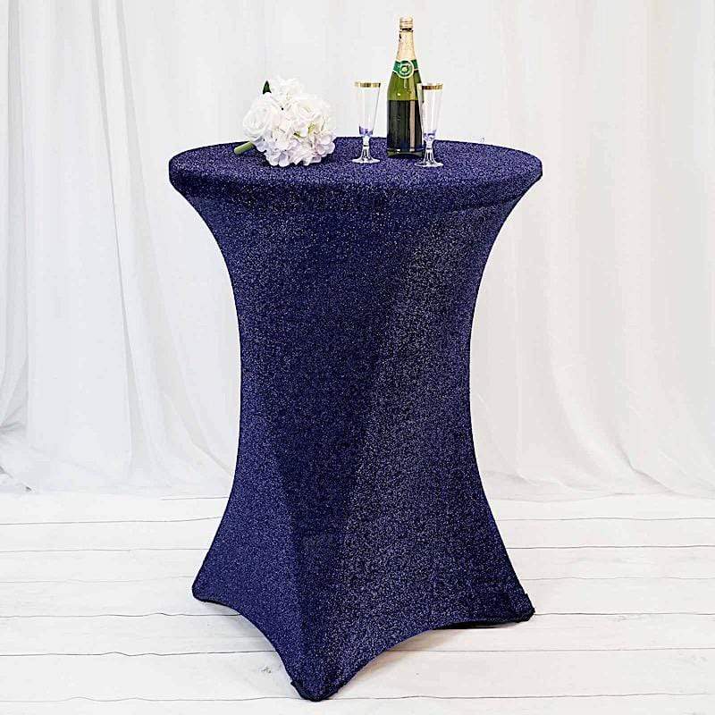 Cocktail Fitted Spandex Table Top Cover Metallic