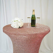 Cocktail Fitted Spandex Table Top Cover Metallic
