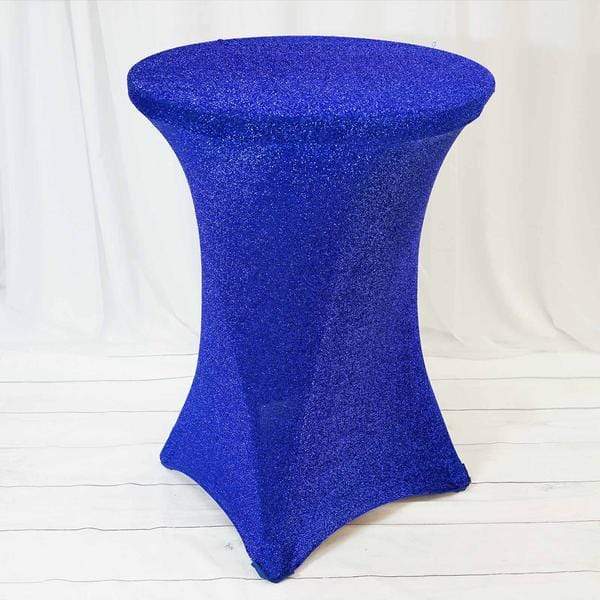 Cocktail Fitted Spandex Table Top Cover Metallic