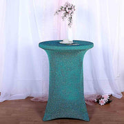 Cocktail Fitted Spandex Table Top Cover Metallic