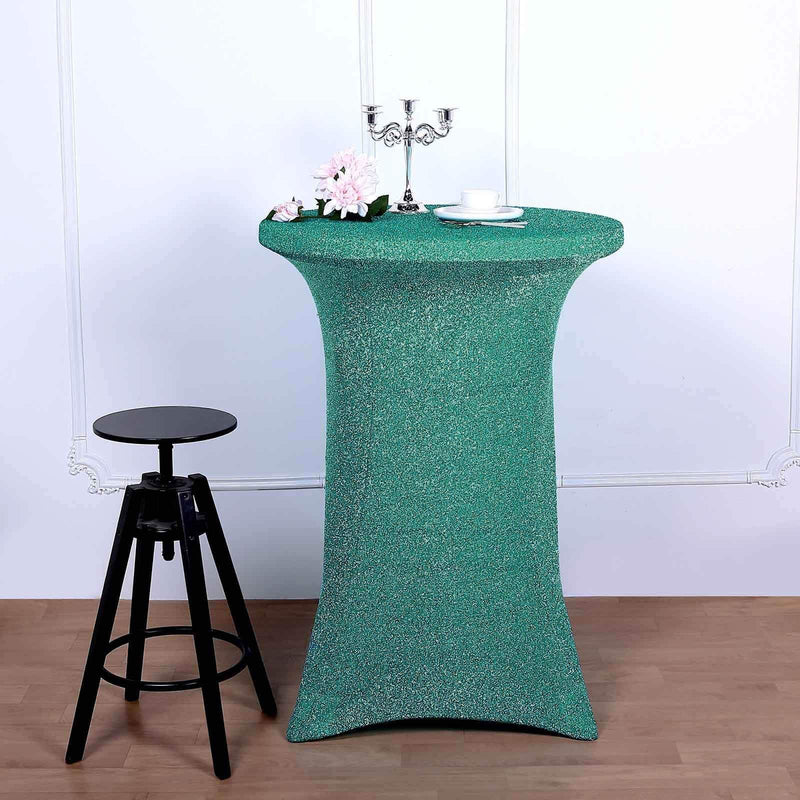 Cocktail Fitted Spandex Table Top Cover Metallic