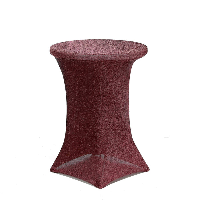 Cocktail Fitted Spandex Table Top Cover Metallic TAB_COCK23_BURG