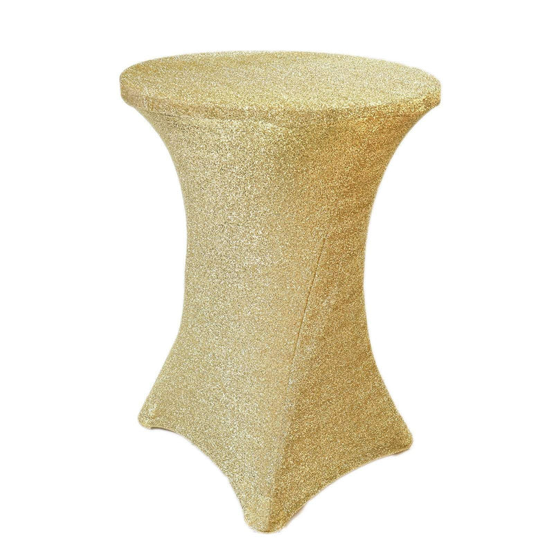 Cocktail Fitted Spandex Table Top Cover Metallic TAB_COCK23_CHMP