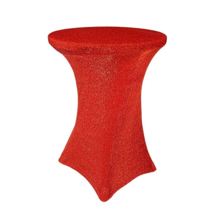Cocktail Fitted Spandex Table Top Cover Metallic TAB_COCK23_RED
