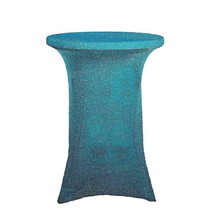 Cocktail Fitted Spandex Table Top Cover Metallic TAB_COCK23_TURQ