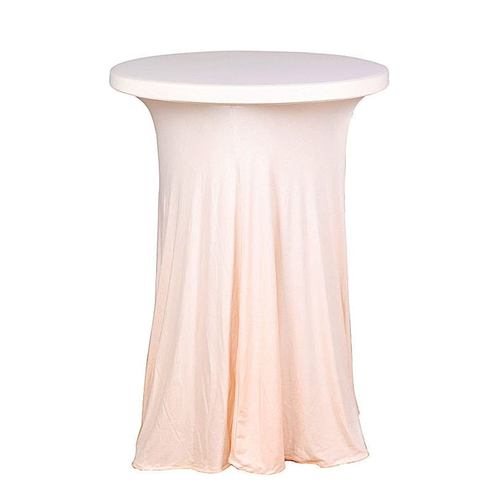 Cocktail Table Cover Natural Wavy Drapes Spandex Tablecloth TAB_COCK_SPX01_046