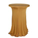 Cocktail Table Cover Natural Wavy Drapes Spandex Tablecloth TAB_COCK_SPX01_GOLD