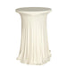 Cocktail Table Cover Natural Wavy Drapes Spandex Tablecloth TAB_COCK_SPX01_IVR