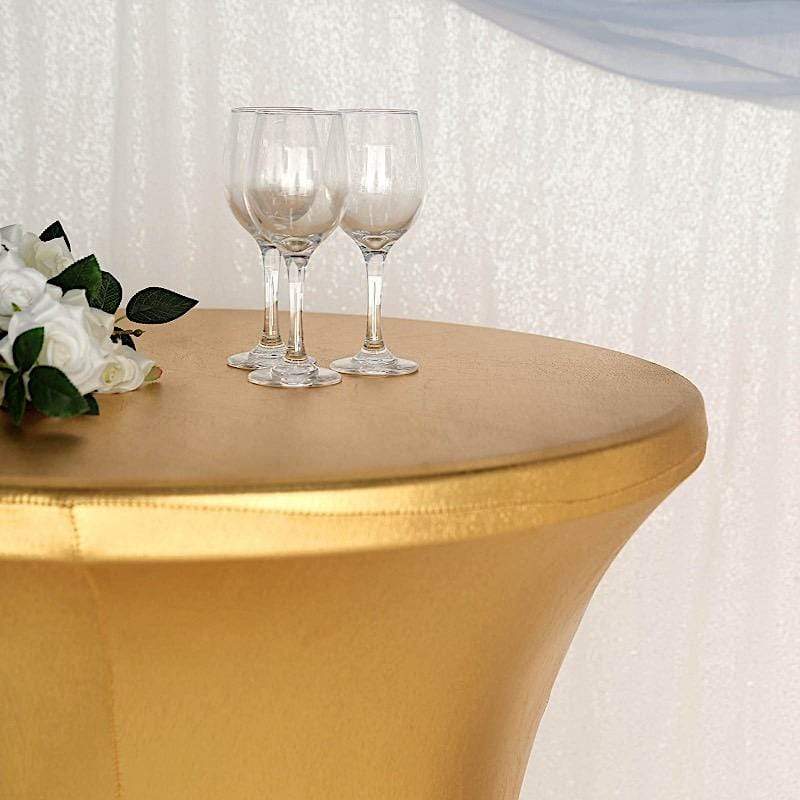 Cocktail Table Cover Premium Metallic Fitted Spandex Tablecloth
