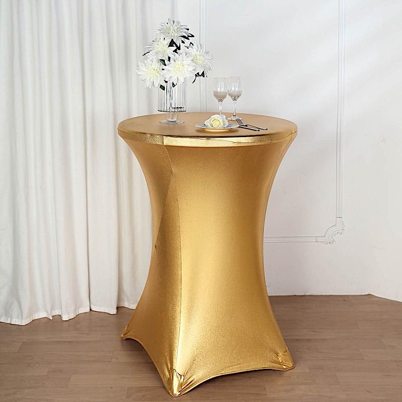 Cocktail Table Cover Premium Metallic Fitted Spandex Tablecloth
