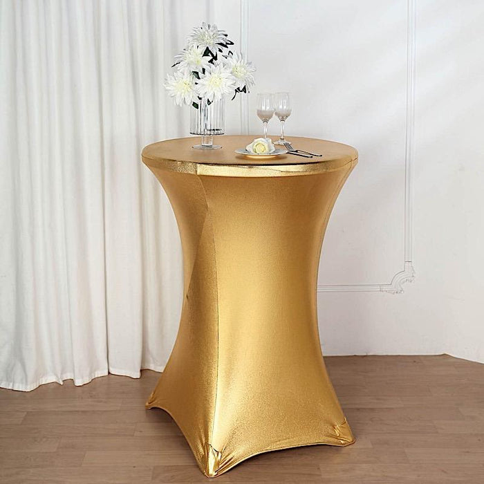 Cocktail Table Cover Premium Metallic Fitted Spandex Tablecloth