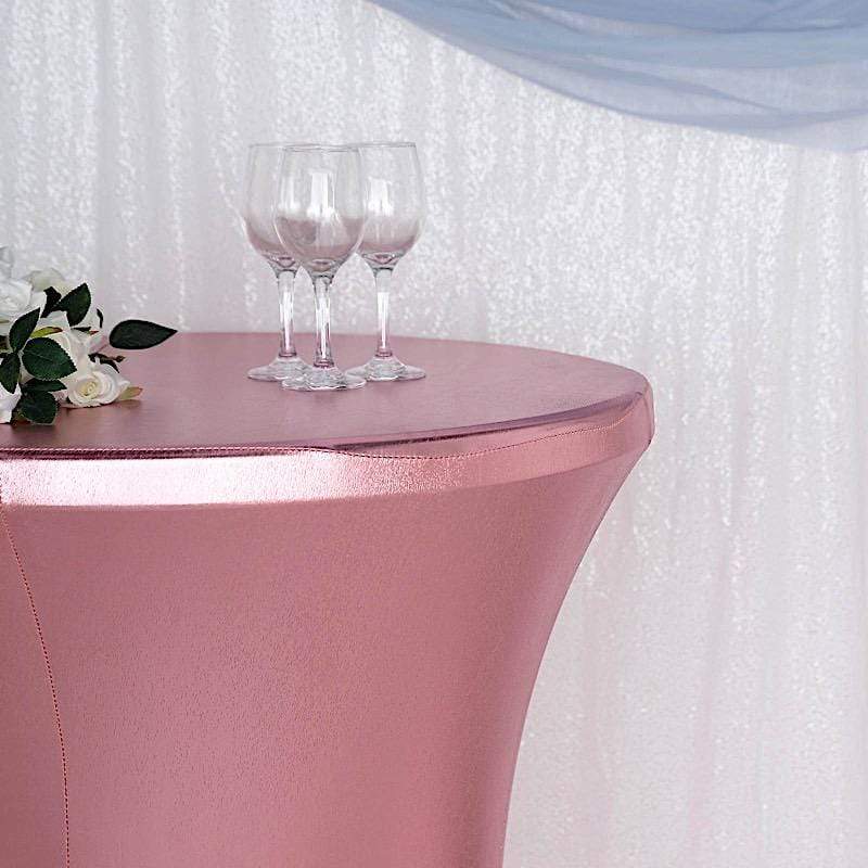 Cocktail Table Cover Premium Metallic Fitted Spandex Tablecloth