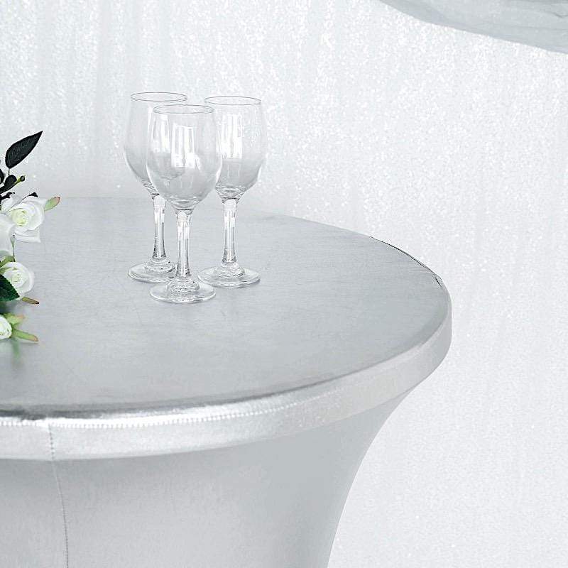 Cocktail Table Cover Premium Metallic Fitted Spandex Tablecloth