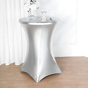 Cocktail Table Cover Premium Metallic Fitted Spandex Tablecloth
