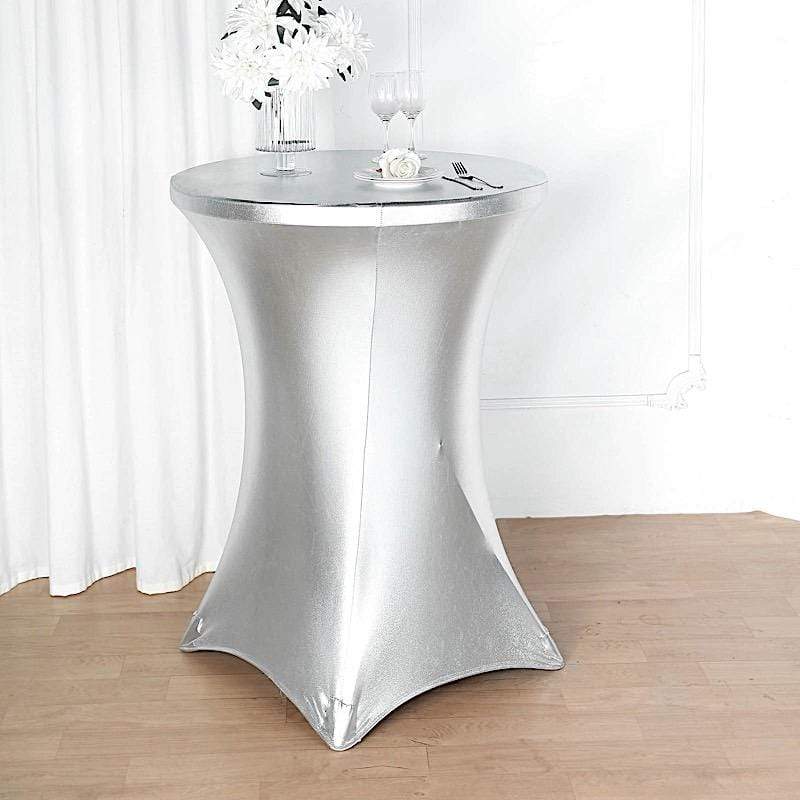 Cocktail Table Cover Premium Metallic Fitted Spandex Tablecloth