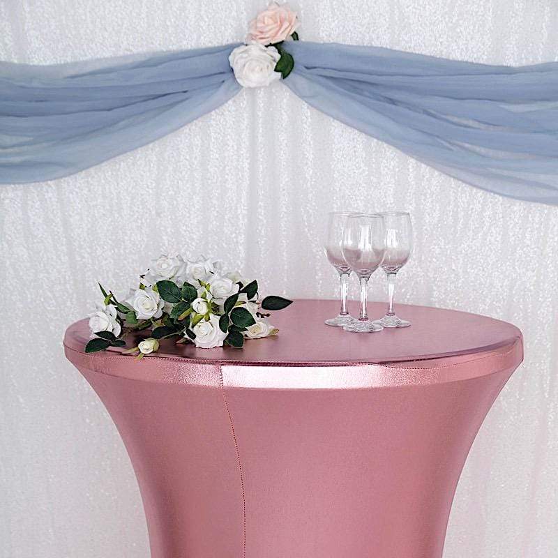 Cocktail Table Cover Premium Metallic Fitted Spandex Tablecloth