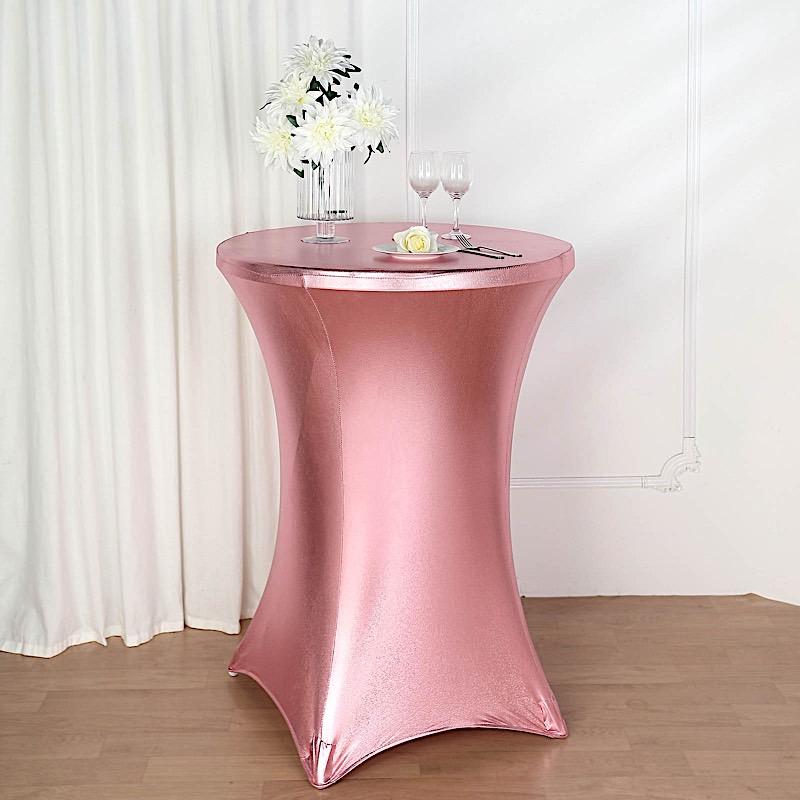 Cocktail Table Cover Premium Metallic Fitted Spandex Tablecloth