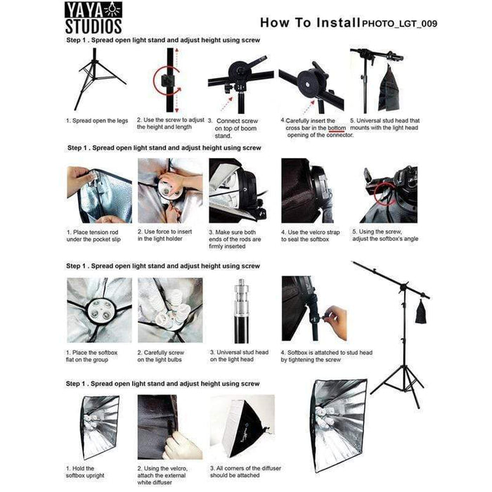 Daylight Umbrella Photo Video Studio Lighting Kit with Arm Softbox PHOTO_LGT_009