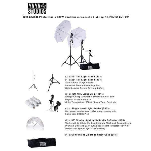 Daylight Umbrella Professional Photo Video Studio Lighting Kit - White PHOTO_LGT_007