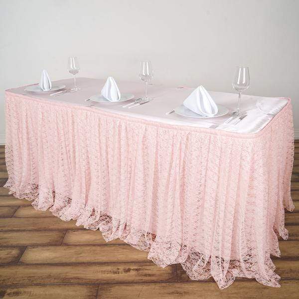 Dual Layer Lace Table Skirt