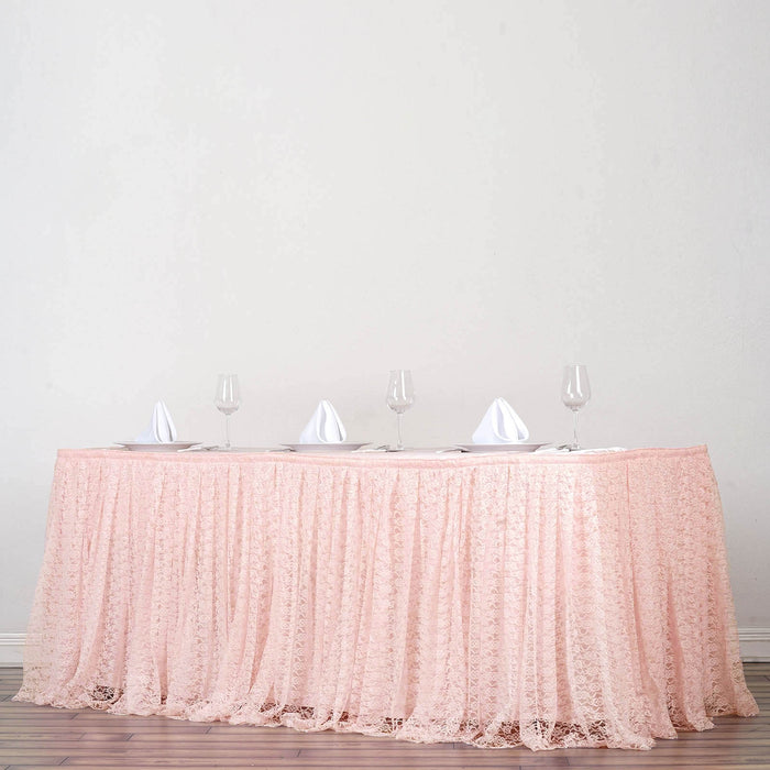 Dual Layer Lace Table Skirt