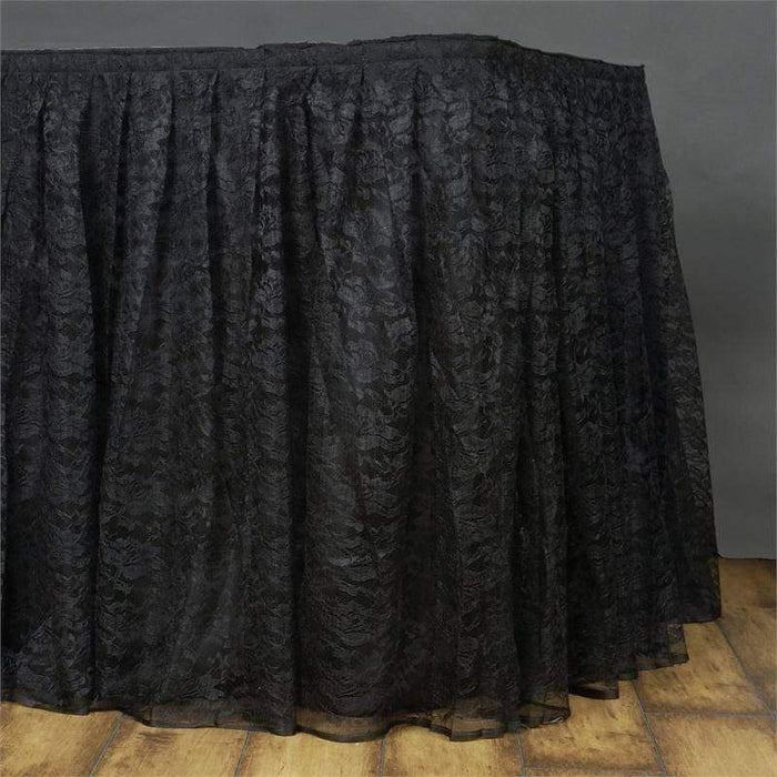 Dual Layer Lace Table Skirt SKT_LACE_BLK_21