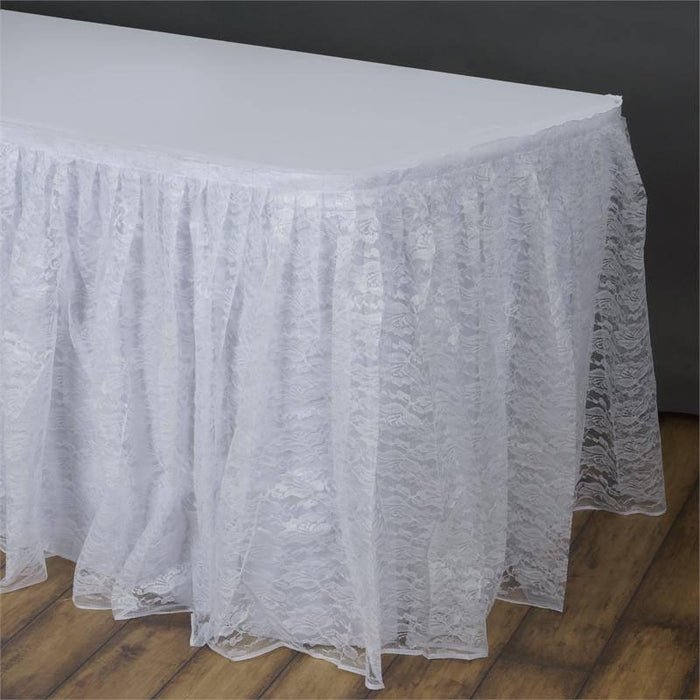 Dual Layer Lace Table Skirt SKT_LACE_WHT_17